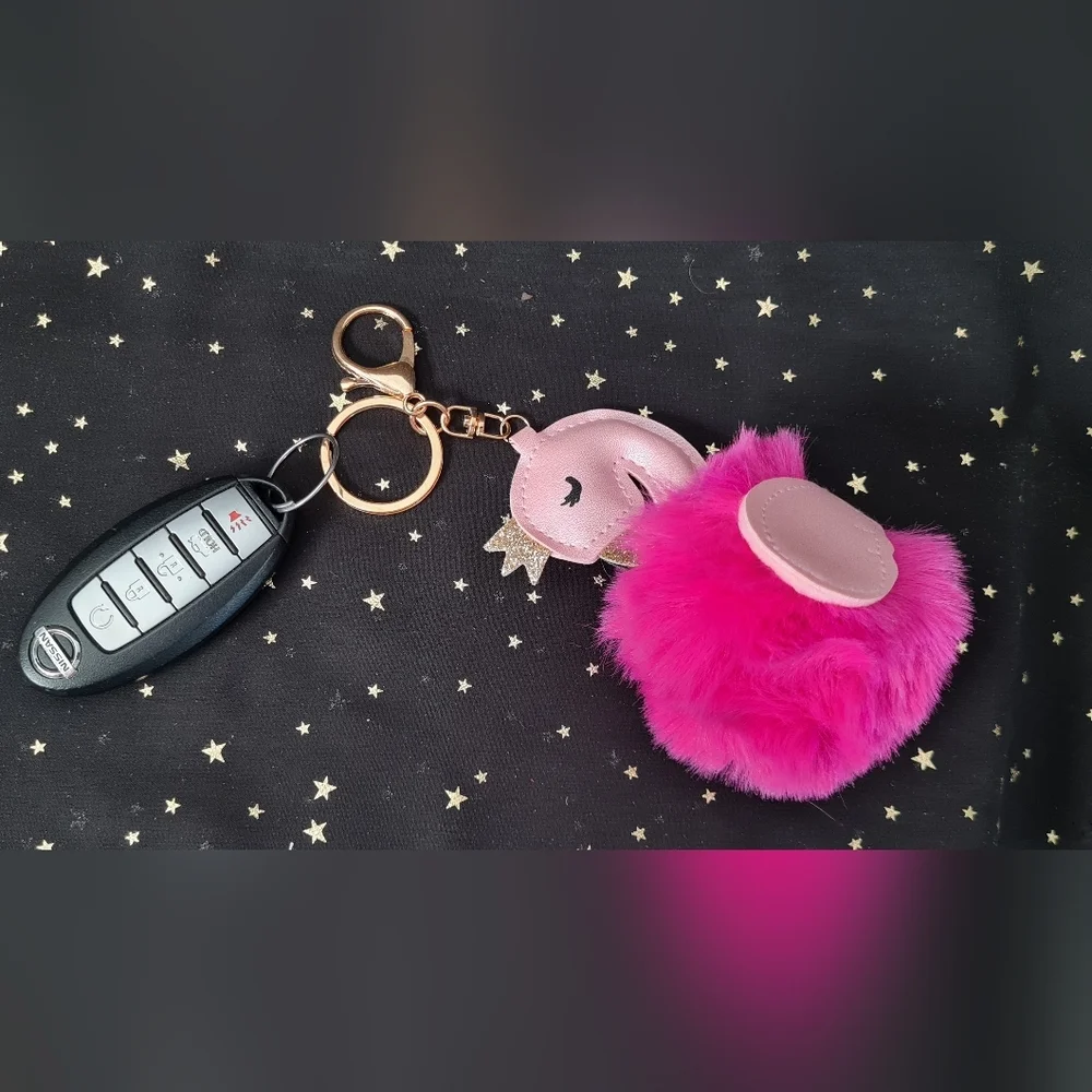 Sweet Hot Pink Pom Pom Flamingo